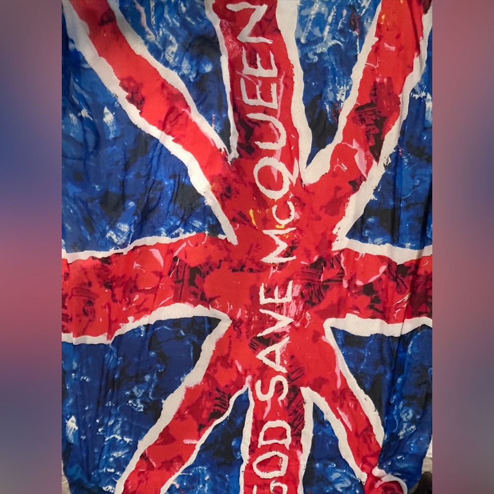 Rare Limited Edition Alexander McQueen Silk Scarf. God Save McQueen.